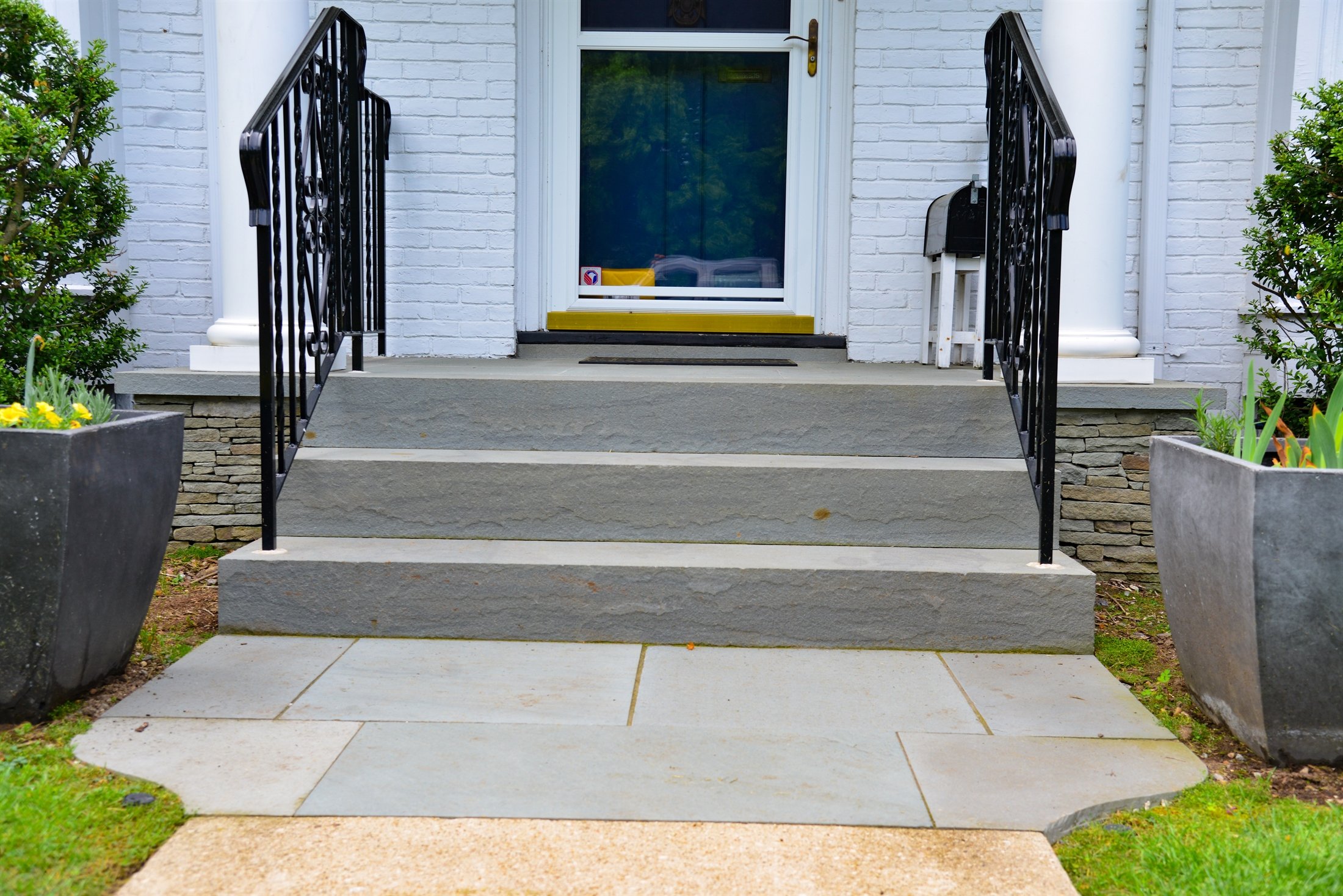 Professional stone entry steps in Massachusetts
